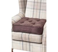HOMESCAPES Brown Armchair Booster Cushion Large Firm 50cm Square Seat Pad with Supportive 10cm Thick Lift Soft Touch Chocolate Faux Suede Cushion For The Elderly, Post-Operative and Pregnancy