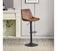 (Faux Suede Brown) 1PCS Swivel Bar Stools Velvet/Faux Suede Breakfast
