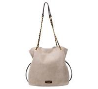 Faux Suede Bucket Purse Hasp Closure Retro Handbag with Chain Strap Small Tote Bag Drawstring for Women Work Travel Fall