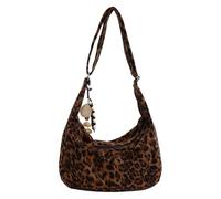 Faux Suede Crescent Bag Large Shoulder Bag for Women Office Travel Use (Green) (Army Green)