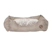 Faux Suede Dog Bed - Danish Design Arctic Snuggle Sofa Bed in Grey Sizes XS-L