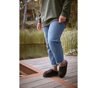 Faux Suede Embroidered Mules Yours Black 5EEE
