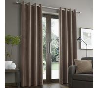 Faux Suede Eyelet Curtains Mink 66" x 90"