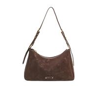 Faux Suede Hobo Handbag Underarm Bag for Women Travel Shopping Daily Use(Coffee) (Coffee)