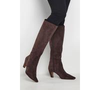 Faux Suede Knee High Boots Long Tall Sally Brown 8