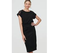 Faux Suede Knee Length Pencil Skirt Izabel London Black 12