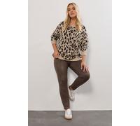 Faux Suede Leggings Yours Dark Brown 20