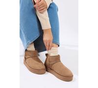 Faux Suede Lined Ankle Boots Yours Brown 9EEE