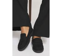 Faux Suede Ruched Front Loafers In Extra Wide EEE Fit Yours Black 9EEE