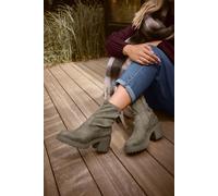 Faux Suede Stretch Sock Boots Yours Brown 7EEE