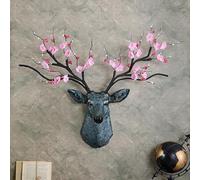 Faux Taxidermy Deer Head Wall Decor - Wall Mounted Resin Antler Sculpture for Rustic Cabin and Fall Dining Room Decoration - Unique Animal Wall Art