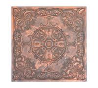 Faux Tin Ceiling Tiles Glue up, Easy Drop-in Installation, (10-Pack,40 sq.ft) Wall Decor for Bar Cafe Club PL71 Rustic Copper 10Piece