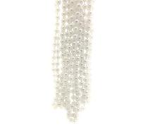 Faux White Pearl Bead Necklaces (12 Pack) 48". 7mm Beads. Party Favor Accessory Mardi Gras Dress Up Gatsby 30s 40s 50s Classy Dress Theme