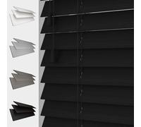 Faux Wood Venetian Blind [Black, 180cm Width x 120cm Drop, String]