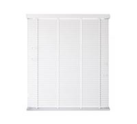 Faux Wood Venetian Blind with Tapes (120cm Drop) New Edge Blinds White 105cm width x 165cm drop