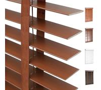 Faux Wood Venetian Blinds, 50mm Slats Wooden Blinds for Indoor Windows, Blackout Horizontal Window Shades, 30cm 40cm 60cm 80cm 90cm 100cm 120cm 150cm 160cm 180cm Privacy Blind(Brown B)