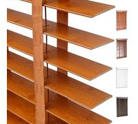 Faux Wood Venetian Blinds, 50mm Slats Wooden Blinds for Indoor Windows, Blackout Horizontal Window Shades, 30cm 40cm 60cm 80cm 90cm 100cm 120cm 150cm 160cm 180cm Privacy Blind(Walnut)