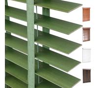 Faux Wood Venetian Blinds, 50mm Slats Wooden Blinds for Indoor Windows, Blackout Horizontal Window Shades, 30cm 40cm 60cm 80cm 90cm 100cm 120cm 150cm 160cm 180cm Privacy Blind(Green)