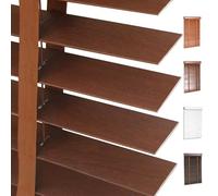 Faux Wood Venetian Blinds, 50mm Slats Wooden Blinds for Indoor Windows, Blackout Horizontal Window Shades, 30cm 40cm 60cm 80cm 90cm 100cm 120cm 150cm 160cm 180cm Privacy Blind(Brown A)