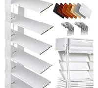 Faux Wood Window Venetian Blinds-50mm Slats Horizontal Window Blinds, W60cm 75cm 85cm 90cm 105cm 114cm 120cm 150cm Privacy Windows Treatment Shutters Wooden Shades Easy Fit Child Safe(White)