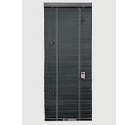 Faux wood wooden Grain PVC Window Venetian Blind/Blinds - Easy Fit Child Safe Trimmable Shutters - 50MM Slats Matching Facia (Dark Grey, Width: 210cm / Length 150cm)