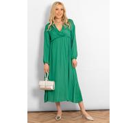 Faux Wrap Empire Waist Maxi Dress - Green Sarta Green L