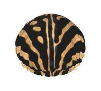 Faux Zebra Skin,Shower Cap Nightcap Double Layer Waterproof Elastic Bath Cap Reusable Hair Cap