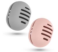 Fauxomor 2 Pcs Makeup Sponge Holder,Double-Sided Breathable Silicone Beauty Blender Holder for Travel or Daily,Shatterproof Make-up Travel Case Quick Drying Easy to Carry,Grey+Pink