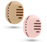 Fauxomor Makeup Sponge Holder,2PCS Double-sided Breathable Silicone Beauty Blender Case for Travel,Shatterproof Beauty Blender Holder for All Sponges Sanitary Reuse Easy to Carry,Khaki+Pink