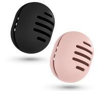 Fauxomor Makeup Sponge Holder,2PCS Double-sided Breathable Silicone Beauty Blender Case for Travel,Shatterproof Beauty Blender Holder for All Sponges Sanitary Reuse Easy to Carry,Black+Pink