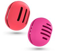 Fauxomor Makeup Sponge Holder,2PCS Double-sided Breathable Silicone Beauty Blender Case for Travel,Shatterproof Beauty Blender Holder for All Sponges Sanitary Reuse Easy to Carry,Red+Rose Red