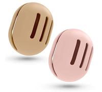 Fauxomor Makeup Sponge Holder,2PCS Double-sided Breathable Silicone Beauty Blender Travel Case,Khaki+Pink