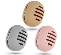 Fauxomor Makeup Sponge Holder,3PCS Double-sided Breathable Silicone Beauty Blender Case for Travel,Shatterproof Beauty Blender Holder for All Sponges Sanitary Reuse Easy to Carry,Khaki+Pink+Grey