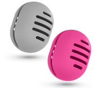 Fauxomor Makeup Sponge Holder - Pack of 2 Breathable Silicone Beauty Blender Travel Bag for All Sizes of Makeup Sponge, Shatterproof Portable Cosmetic Tool, Grey + Rose Red