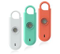 Fauxomor Personal Safety Alarm for Women, 3 Pack 140DB Rape Panic Attack Alarm Keychain Police Approved with Low Battery Notice and Strobe Light, Gift for Kids Elderly College Girls,White+Green+Orange