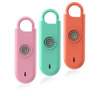 Fauxomor Personal Safety Alarm for Women, 3 Pack 140DB Rape Panic Attack Alarm Keychain Police Approved with Low Battery Notice and Strobe Light, Gift for Kids Elderly College Girls,Pink++Green+Orange