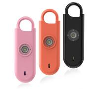 Fauxomor Personal Safety Alarm for Women, 3 Pack 140DB Rape Panic Attack Alarm Keychain Police Approved with Low Battery Notice with Strobe Light, Gift for Kids Elderly College Girls,Pink+Orange+Black