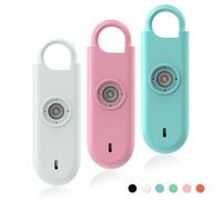 Fauxomor Personal Safety Alarm for Women, 3 Pack 140DB Rape Panic Attack Alarm Keychain Police Approved with Low Battery Notice with Strobe Light, Gift for Kids Elderly College Girls(White+Pink+Blue)