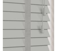 Fauxwood 50mm Slats Grey 150cm Drop Venitian Tape Wooden Trimmable Blinds (135cm x 150cm)