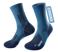 Fauzauk-Pro Crew Mens Running Socks 3 Pack Compression Socks Cushioned Anti Blister Socks for Sports Golf Hiking Cycling Size 5-8