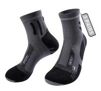 Fauzauk-Pro Mens Ankle Running Socks 3 Pairs Cushioned Compression Socks Anti-Blister Sport Socks for Running Hiking Cycling Size 5-8