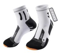 Fauzauk-Pro Mens Ankle Running Socks 3 Pairs Cushioned Compression Socks Anti-Blister Sports Sock for Hiking Cycling Running Size 12-15