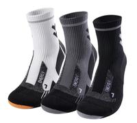 Fauzauk-Pro Mens Ankle Running Socks 3 Pairs Cushioned Compression Socks Anti-Blister Sports Sock for Hiking Cycling Running Size 12-15