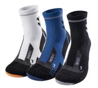 Fauzauk-Pro Mens Ankle Running Socks 3 Pairs Cushioned Compression Socks Anti-Blister Sports Socks for Running Hiking Cycling Size 8-12