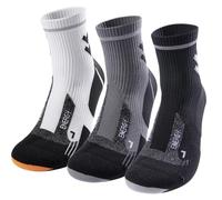 Fauzauk-Pro Mens Ankle Running Socks 3 Pairs Cushioned Compression Socks Anti-Blister Sports Socks for Running Cycling Hiking Size 8-12
