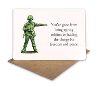 Fava Bean Productions Military Service Appreciation Card (1 Premium Card, 5X7 Inches, Message Inside) Proud of You, Thank You for Your Service, Toy Soldier - 517