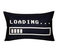 FAVDEC Decorative Loading Bar Pillow Cover 12 Inches x 20 Inches, Throw Pillow Cover with Loading Pattern, Cover only