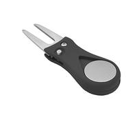 Favdoor Golf Divot Tool with Pop-up Button & Magnetic Ball Marker Pitch Mark, Lightweight, Portable, Mini Divot Repair Tool, Best Choice for Professional Golfers (Black)