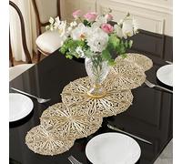 FAVE Gold Small Table Runner 36 Inch Dresser Vinyl Runner