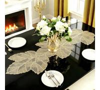 FAVE Gold Small Table Runner 36 Inch Dresser Vinyl Runner